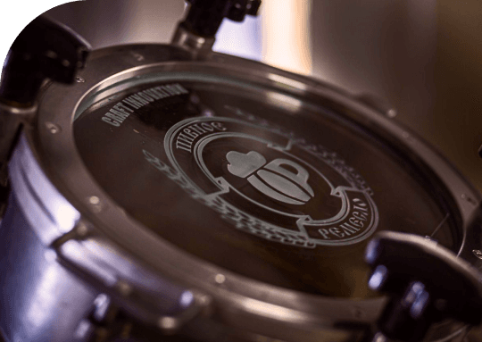 Remeslo brew vessel with the brewery emblem